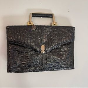 COPY - Reem vintage soft leather alligator pattern handbag